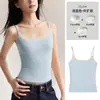 Camisola de encaje para mujer, verano, con copas, azul, hermoso diseño de espalda, una pieza, sin mangas, se puede usar como capa exterior o como capa base