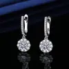 Pendientes de Botón Imitación Moissanita de Moda para Mujer, Pendientes de Plata de Ley S925 con Zirconia en Forma de Corazón, Seis Garras, Estilo Ins