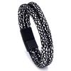 Suministro transfronterizo de joyería de cuero nueva para hombre, joyería de estilo étnico, pulsera de cuero con hebilla magnética de aleación retro en stock