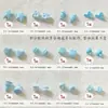 [Wangyang] Material e acessório para corrente de celular DIY temático de queijo Hello Kitty pintada de azul e branco em formato de estrela de acrílico