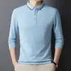 Camiseta Polo de Manga Larga de Alta Calidad para Hombre, de Venta Caliente en Verano, Polo Fino de Negocios para Hombre