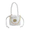 Bolso Cubo con Cordón de Patrón de Diamantes para Mujer, Bolso Cruzado de Cadena de Perlas de Alta Gama, Bolso de Hombro Elegante y Versátil para Mujer