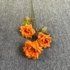 Flores Artificiales de Boda Color Naranja, Flores de Seda para Arreglos de Boda, Decoraciones para Banquetes de Compromiso, Arreglos Florales para Pasillos de Salones de Boda, Decoraciones de Fondo