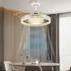 Ventilador de techo moderno minimalista modelo nuevo con luz para sala de estar y comedor, ventilador de techo con luz de lujo ligero de alta gama para dormitorio, iluminación Zhongshan