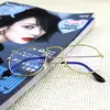 Nova Armação de Óculos Estilo Retro Borda Arredondada Óculos Planos Luz Azul Óculos Luz Azul Masculino Moda Metal Óculos Planos CJ305