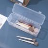 Caixa de armazenamento de pincéis de maquiagem portátil para mesa à prova de poeira viagem pequena Beleza Sombra para olhos lápis de sobrancelha transparente caixa de ferramentas para tatuagem