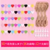 Pinzas de Madera Lindas Pinzas de Madera de Colores en Forma de Corazón Decoración de Pared de Fotos para Aula de Jardín de Infancia Set de Pinzas para Cuerda de Notas