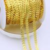 Cadena de Cobre Puro con Recubrimiento de Oro Real de 18K que Conserva el Color Cadena de Forma O Cadena para Pulsera DIY Cadena para Collar Cadena de Cuentas Joyería Cadena de Cola de Corazón F03