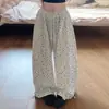 Pantalones anchos de lunares con estampado de estrellas estilo americano para mujer, primavera y otoño, holgados, adelgazantes, casuales, relajados, adecuados para bailar, pantalones casuales de corte curvo
