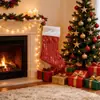 Decoraciones Navideñas Transfronterizas, Calcetines Navideños, Papá Noel, Muñeco de Nieve, Reno, Calcetines de Regalo de Dibujos Animados Rojos, Adornos Colgantes Decorativos