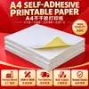 Papel Adhesivo A4 Kraft Blanco Por Detrás Pegatinas Imprimibles Autoadhesivas Papel para Etiquetas de Oficina Se Puede Cortar Venta al por Mayor
