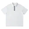 Camisa Polo de Verano Nueva 220g Suave Ligera Color Neón Bloque de Color Media Cremallera con Logo Personalizado, Casual Holgada Ropa de Trabajo, en Stock