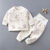 Conjunto de Ropa Interior Térmica de Cintura Alta para Niños Algodón Ropa de Otoño para Bebé y Pantalones Cálido de Tres Capas Grueso Ropa para Niños Ropa de Bebé