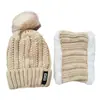 Otoño e invierno Nuevo con terciopelo acolchado logo de letra B bola de lana gorro de lana tejido bufanda traje cálido de dos piezas para mujer