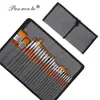Set de Alta Gama Transfronterizo de 24 Piezas de Pinceles Envueltos en Tela, Brochas de Tabla, Pinceles para Pintura al Óleo, Pinceles para Pintura Acrílica, Pinceles de Nylon