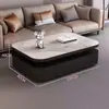 Mesa de centro nova em ardósia de luxo leve, combinação high-low de ponta, design minimalista moderno para salas de estar pequenas, modelo popular para casa 2026