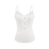 Camisola de Encaje Calado con Sentido de Diseño de Deseo Puro para Mujer Primavera y Verano Ajustada Adelgazante para Usar Debajo o Encima Top Básico