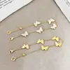 Pulsera de Cinco Mariposas para Mujer Moda Old Money Versátil Pulsera Mariposa de Ensueño Chapada en Oro Cielo Estrellado Ventas Directas de Fábrica En Stock Mayorista