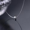 Tiqi Collar de Cubo de Azúcar de Plata de Ley S925 para Mujer Verano Simple Lujo Accesible Diseño de Nicho 2025 Nuevo Versátil para la Clavícula