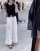 24539 Daaimaiyiyuan 2026 Verano Nueva Moda Chaleco Adelgazante con Adorno de Encaje Pantalones de Pierna Ancha de Cintura Alta Artículo Popular