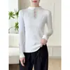 Suéter Feminino de Malha Vazada com Pedrarias, Estilo Coreano, para Primavera, Outono e Inverno 2026, Emagrecedor e Versátil, Peça de Outerwear de Alta Qualidade