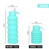 Garrafa de água esportiva de silicone de qualidade alimentar, fabricada pelo fabricante, copo de água portátil e dobrável com alça, garrafa de água telescópica com bico.