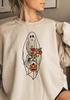 Amazon comércio exterior europeu e americano Halloween bruxa padrão de impressão tendência de manga comprida camisola de algodão mulheres fábrica atacado