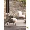 Juego de Sofá Nórdico para Exteriores de Mimbre y Silla de Madera Maciza, Muebles Artísticos para Jardín, Protección Solar, Balcón Pequeño, Patio, Villa de Ocio