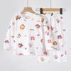 Terno Infantil de Verão Jacquard Puro Bebê Primavera & Outono Algodão Manga Longa Roupa de Casa para Meninos e Meninas Solto Roupa para Ar Condicionado Pijama Fino
