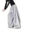 Calça de moletom retrô estilo americano em blocos de cores listradas, unissex, para o outono, com caimento relaxado, pernas largas e design até o chão