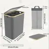 Cesta de Lavandería Transfronteriza con Tapa, Tres Bolsillos Interiores, Caja de Almacenamiento Plegable, Cesto de Lavandería Impermeable con Diseño Impermeable