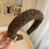 Faixa de Cabeça de Pelúcia Estilo Dongdaemun Coreano para Mulheres, Faixa Larga de Cabelo Alta para Outono e Inverno, Acessório de Cabelo Versátil de Alta Qualidade