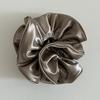 Scrunchie Grande de Doble Capa con Borde de Satén de Alta Gama Estilo Coreano para Mujer, Elegante Liga para el Cabello para Cola de Caballo