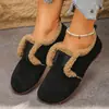 Zapatos peludos estilo retro para mujer, adecuados para otoño e invierno, zapatos de algodón Mary Jane, estilo nocturno suave, mocasines de felpa con suela plana