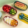 Fiambrera portátil de doble capa para estudiantes, con aislamiento Bento, compartimento para microondas con fruta fresca y arroz, directa de fábrica.