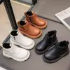 Botas Martin Nuevas para Niños Primavera y Otoño 2024 Botas de Cuero para Niños Botines para Niñas Estilo Británico Moda Botas Individuales Transfronterizo