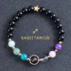 Venta Caliente de AliExpress Pulsera de Ocho Planetas Doce Constelaciones Pulsera de Piedra Mate con Cuentas Pulsera de Planeta 12 Constelaciones