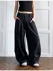 Pantalones Retro Americanos 2026 Cintura Irregular Corte Limpio Ajuste Delgado Sueltos Simples Pierna Ancha