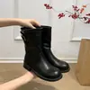 Botas de mujer estilo británico, nueva moda 2026, botines western de punta redonda con tacón grueso, hebilla de cinturón y diseño sin cordones, elegantes botines cortos