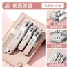 Cortador de Unhas Angulado Estilo Alemão Transfronteiriço Conjunto de Ferramentas de Manicure 10 Peças Lixa de Unha Dobrável Portátil de Alta Qualidade e Conjunto de Cortadores de Unha