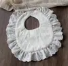Babero de Encaje Grueso Coreano con Bolsillo para Bebé Niña Impermeable Bonito Bordado en Forma de U de Princesa Toalla para Saliva