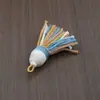 Borlas de fio de algodão com céu estrelado tingido em degradê, pingentes coloridos de fio de algodão feitos à mão, acessórios para Hanfu, decorações para pendurar em carro e bolsa