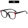 Nuevo Marco Cuadrado Elegante con Diseño Único de Bloques de Color, Bloqueo de Luz Azul, Lente Transparente, Montura de Gafas Simple y Versátil, Montura de Gafas Casual