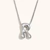 Collar de Diseño de Nicho de Moda Transfronterizo Ins Europeo y Americano Acero Inoxidable Chapado en Oro de 18 Quilates Collar con Letras de Burbuja de Alta Gama para Mujer
