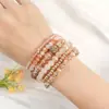 Estilo Boêmio Étnico Europeu e Americano Venda Quente Multicamadas Cristal Empilhado Usar Pulseira Alto Padrão Nicho Pulseira para Meninas