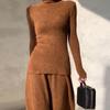 Traje Combinado Estilo Tweed Hepburn Invierno Profundo para Mujer 2024 Nuevo Otoño e Invierno Jersey Pequeño Interior a Juego Falda Conjunto de Dos Piezas