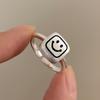 Anillo de Expresión Geométrica Dulce y Cool para Mujer, Anillo Abierto de Temperamento Versátil de Moda Coreana, Anillo de Dedo Índice de Personalidad Nicho