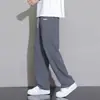 Pantalones Casuales de Seda de Hielo Finos de Verano, Caída Suelta, para el Trabajo y el Deporte, Corte Recto Holgado, Cintura Elástica, Transpirables de Malla, Frescos y de Secado Rápido