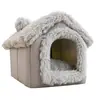 Cama de Gato de Pelúcia Neve Veludo Cama de Cachorro Transfronteiriça Animal de Estimação Totalmente Fechada Quente Villa para Gatos Gaiola para Animal de Estimação