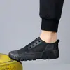 Treinamento de Comércio Exterior Calçados Masculinos para Caminhada com Solas Antiderrapantes, Sapatos de Lona Respiráveis para Trabalho, Tênis com Solado de Borracha de Proteção do Trabalho, Calçados Resistentes ao Desgaste